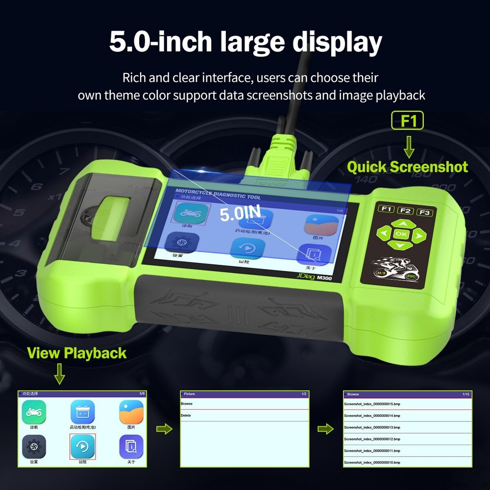 JDIAG Motorcyle Diagnostic Scanner All System OBD2 Diagnostic Fault Code Reader