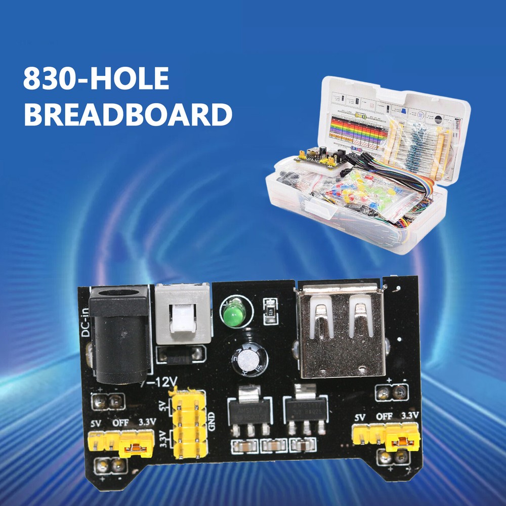 Electronics Component Basic Kit with 830 tie-points Breadboard Resist for UNO R3