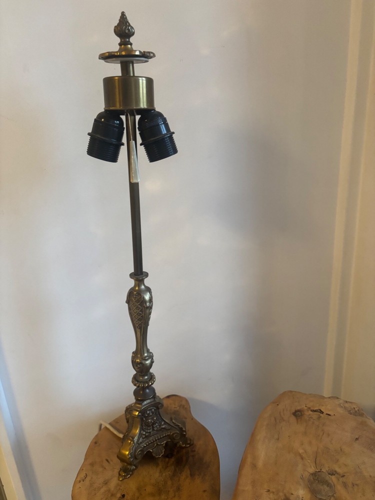 Vintage Brass Table Lamp Light 24” Tall