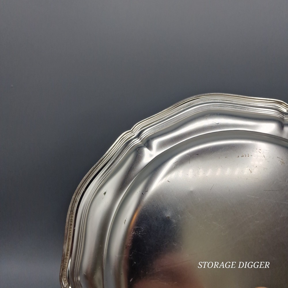 Vintage Stainless Stee Serving Tray 9.75" Flutter Dish W. Germany Kitchen Decor