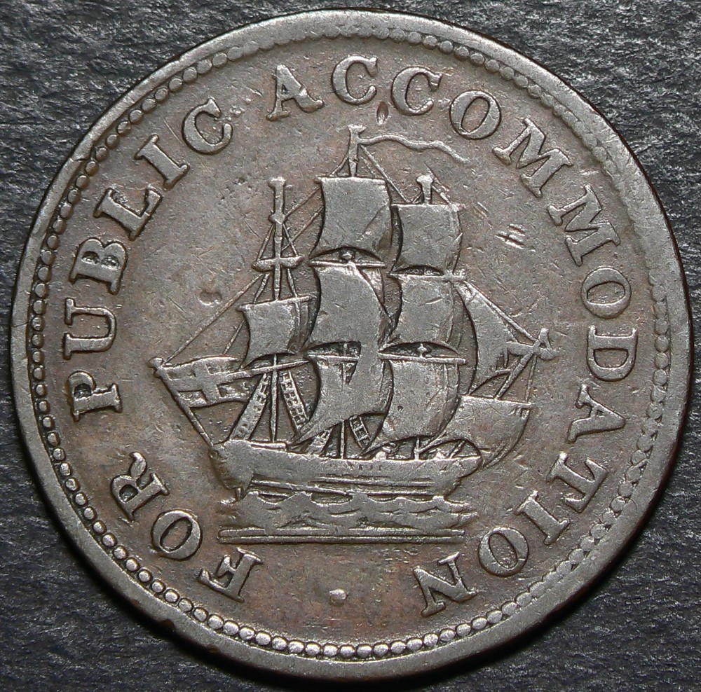 LC-14B Public Accommodation Lower Canada Half Penny Token #23763