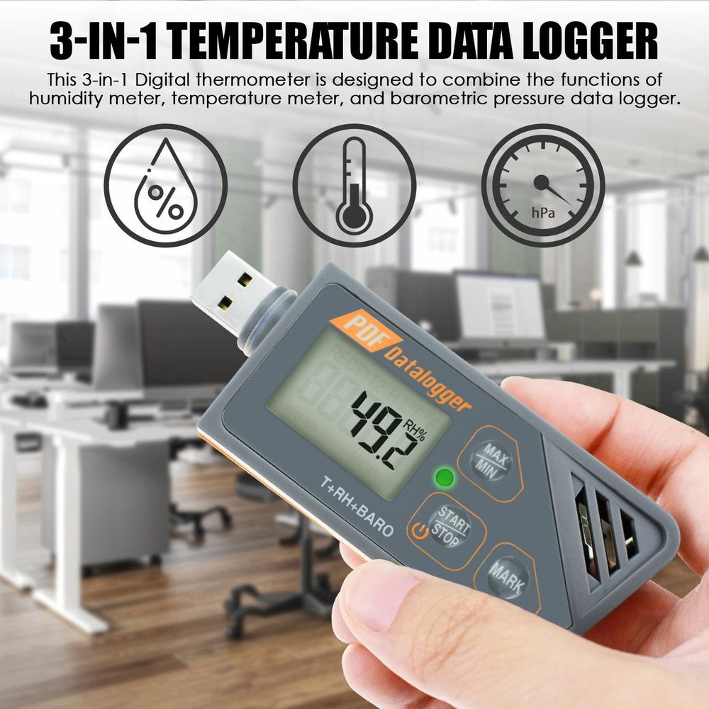 USB Temperature Logger Humidity Data Logger Barometric Pressure Recorder Generat