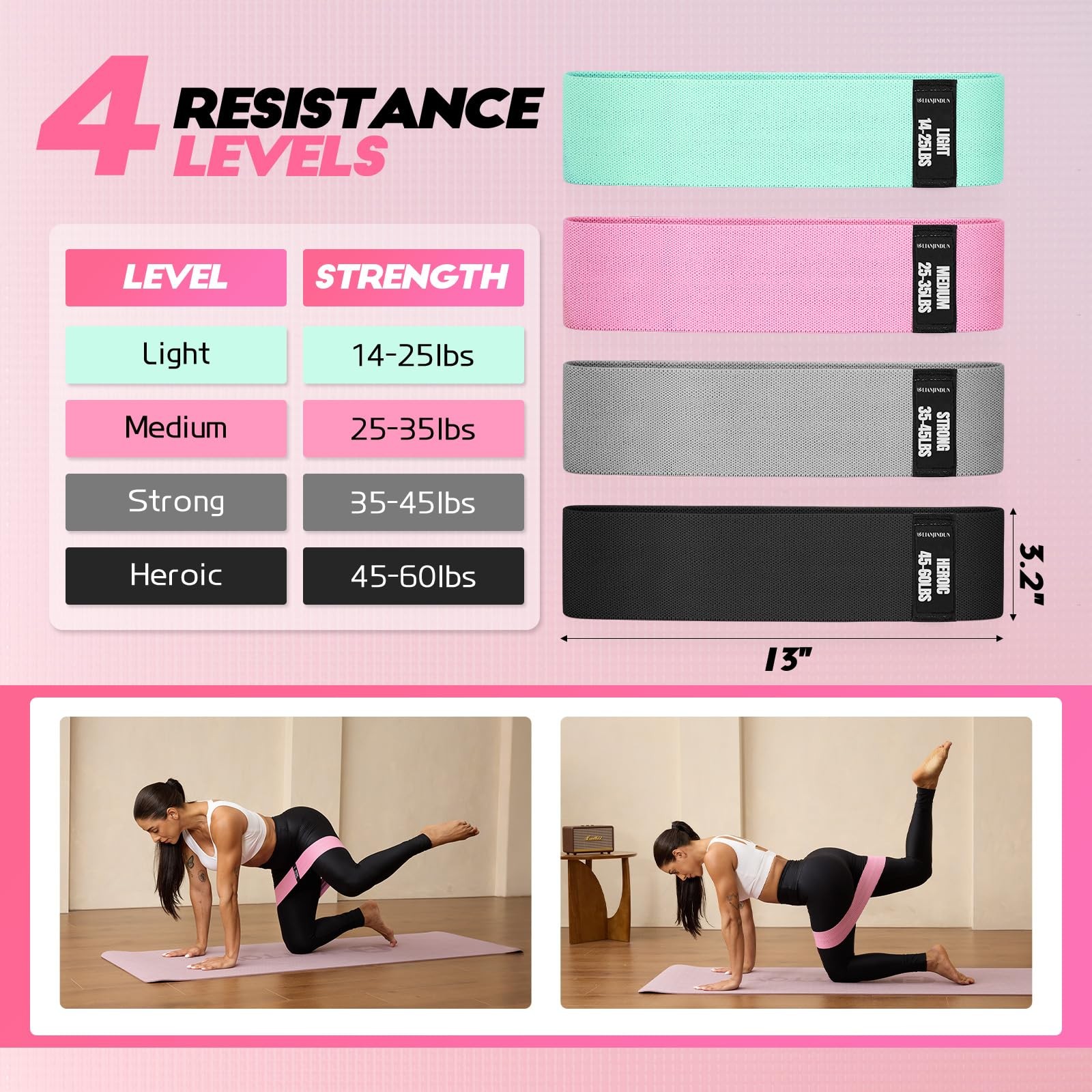 Resistance Bands for Working Out with Guide, 4 Workout Bands for Women & Men,...