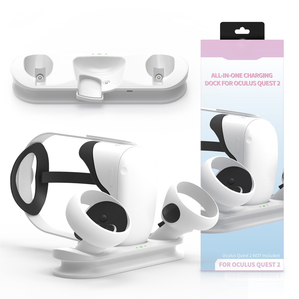 Magnetic Charging Station with Battery for Quest 2 VR Headset Controller