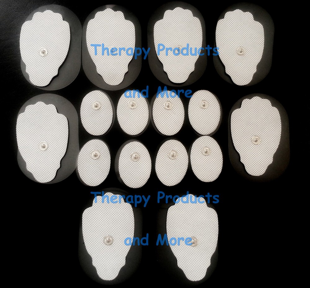 REPLACEMENT ELECTRODE PADS COMBO (8 LG, 8 SM OVAL) FOR TENS, ELECTROTHERAPY, EMS