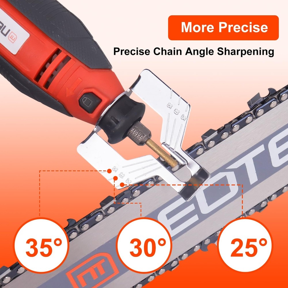 Electric Chainsaw Sharpener Kit with 3 File Size Diamond Bits Chainsaw Sharpener