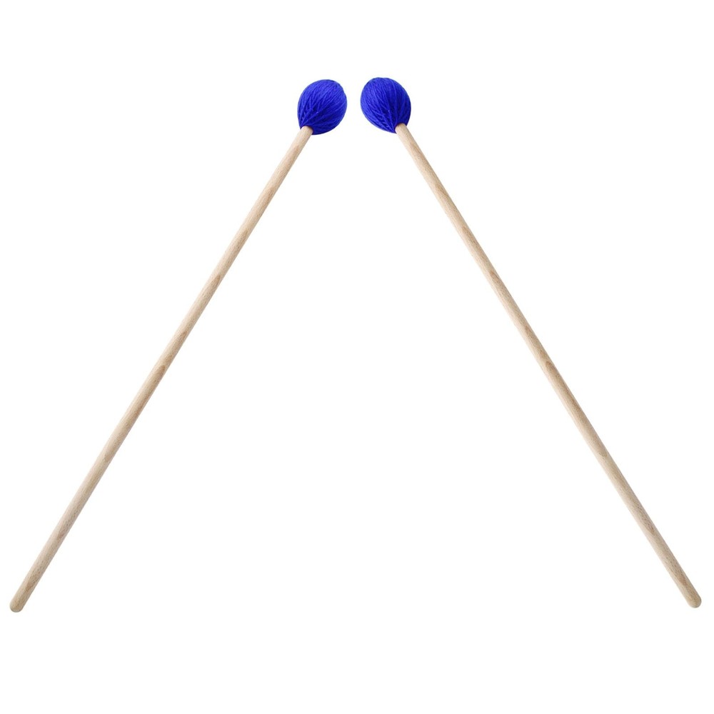 1 Pair Marimba Mallets Percussion, Blue Medium Hard Yarn Head Keyboard Marimb...
