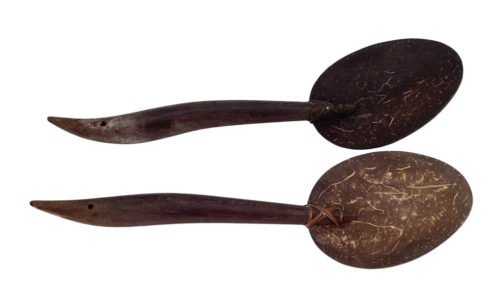 Handcrafted Wooden Coconut Shell Spoon & Ladle Set