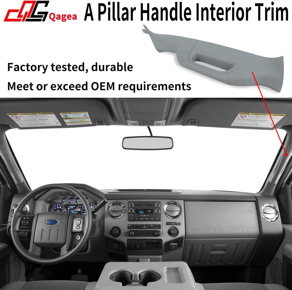 Qagea A-Pillar Grab Handle Interior Trim Passenger Right Side, Gray