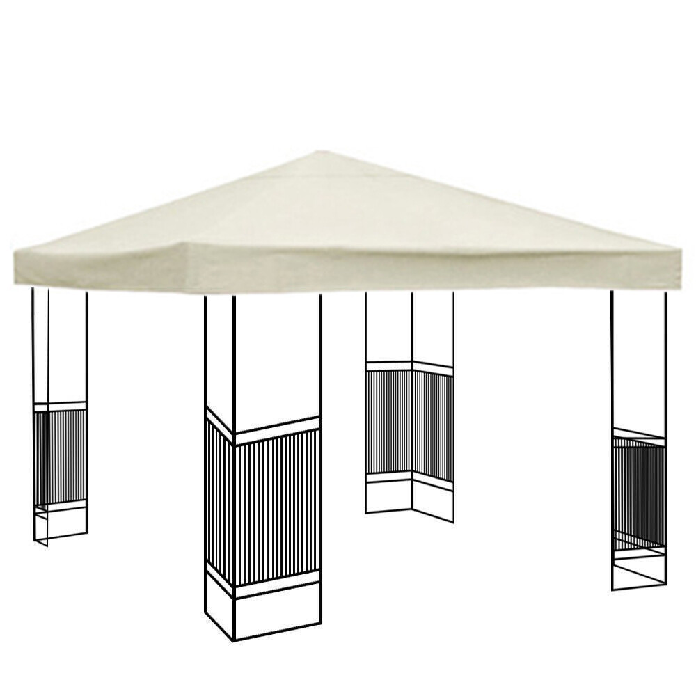 10'x10' Waterproof Gazebo Top Replacement Canopy 1 2Tier UV Sunshade Patio Cover