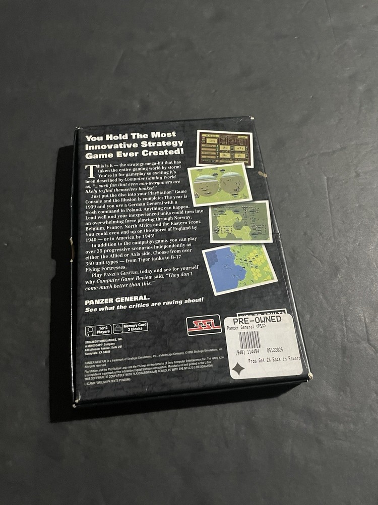 Panzer general ps1 Long box only