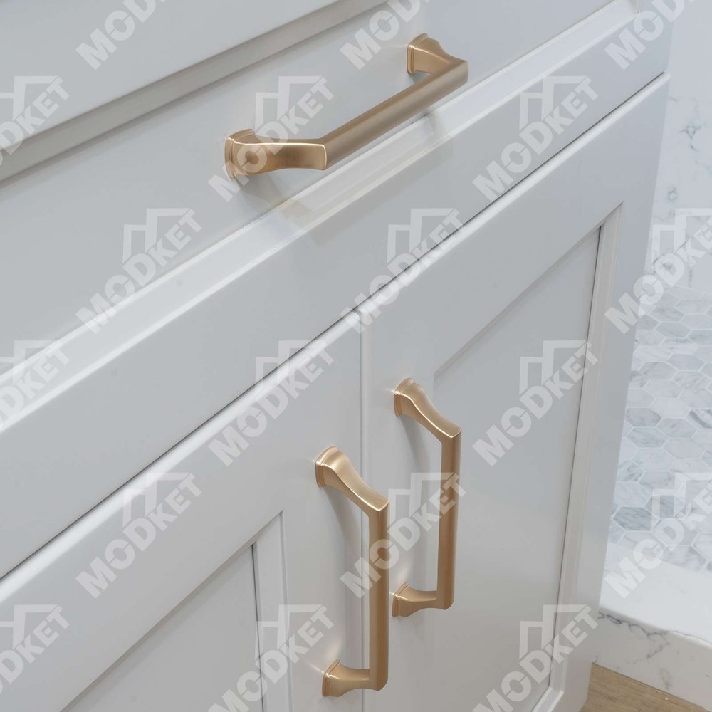 Solid Brushed Champagne Gold Cabinet Pulls Knobs Handles Kitchen Bathroom Drawer