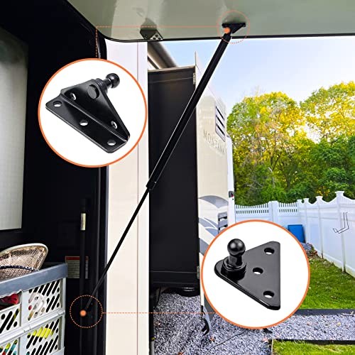 10MM Mounting Bracket, Gas Strut Spring Ball Stud, 2 Angled 10mm Standard Black