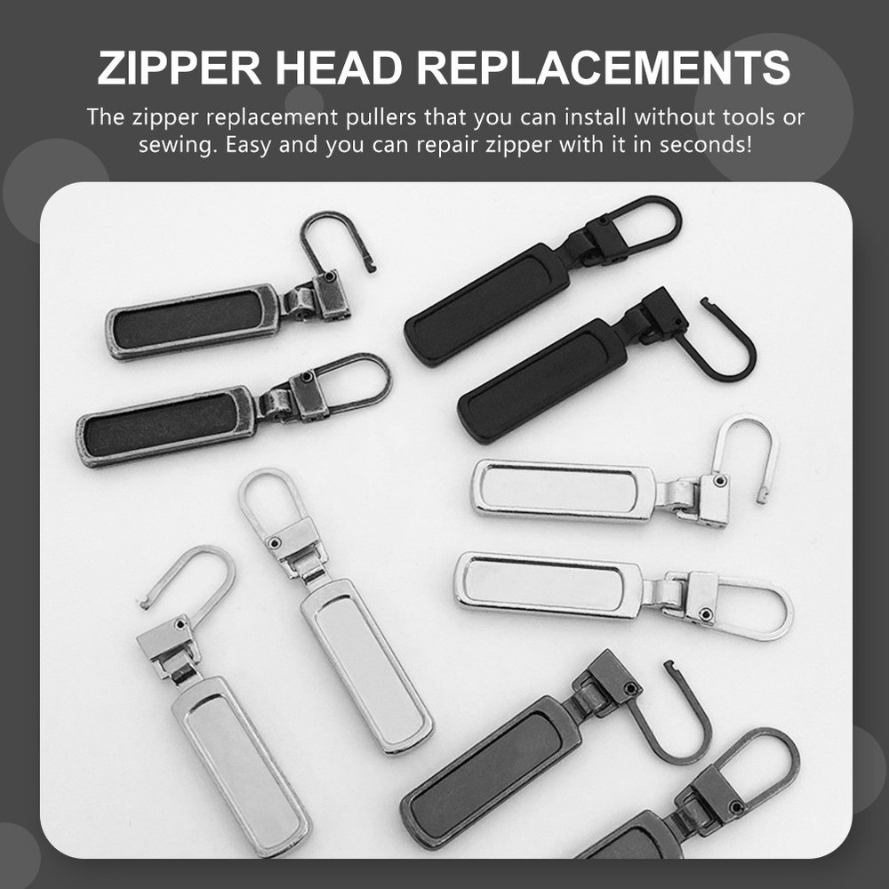 12 Pcs Replaceable Zipper Pulls Replacement Pullers Backpack Jacket