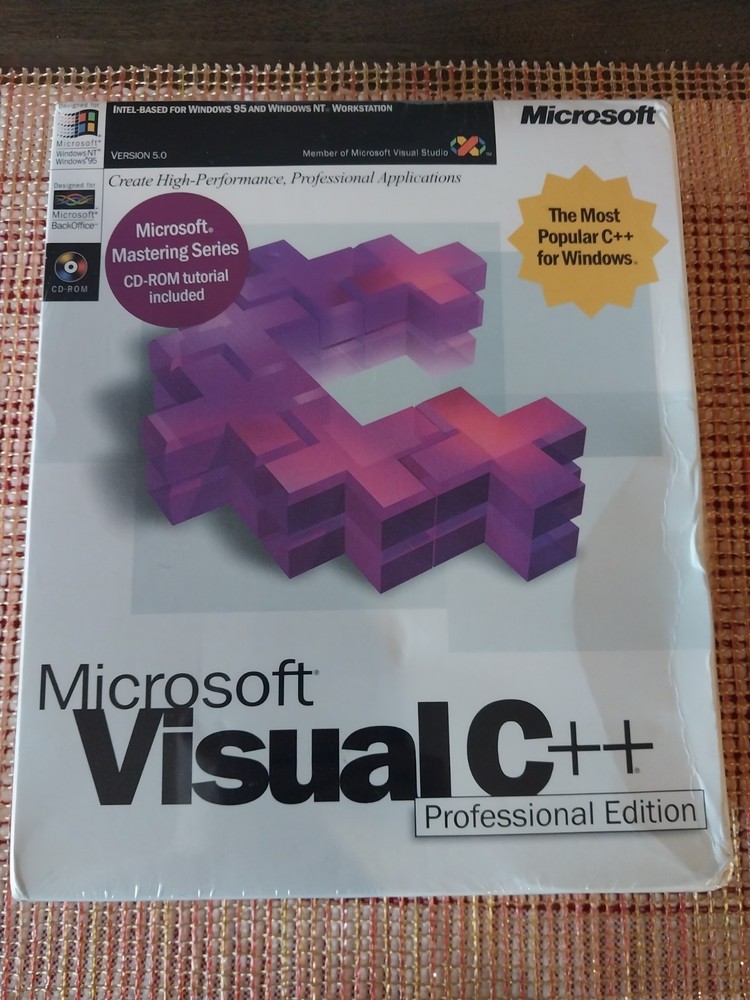 Microsoft Visual C++ 5.0 Professional Edition 1997 NEW, Factory Sealed