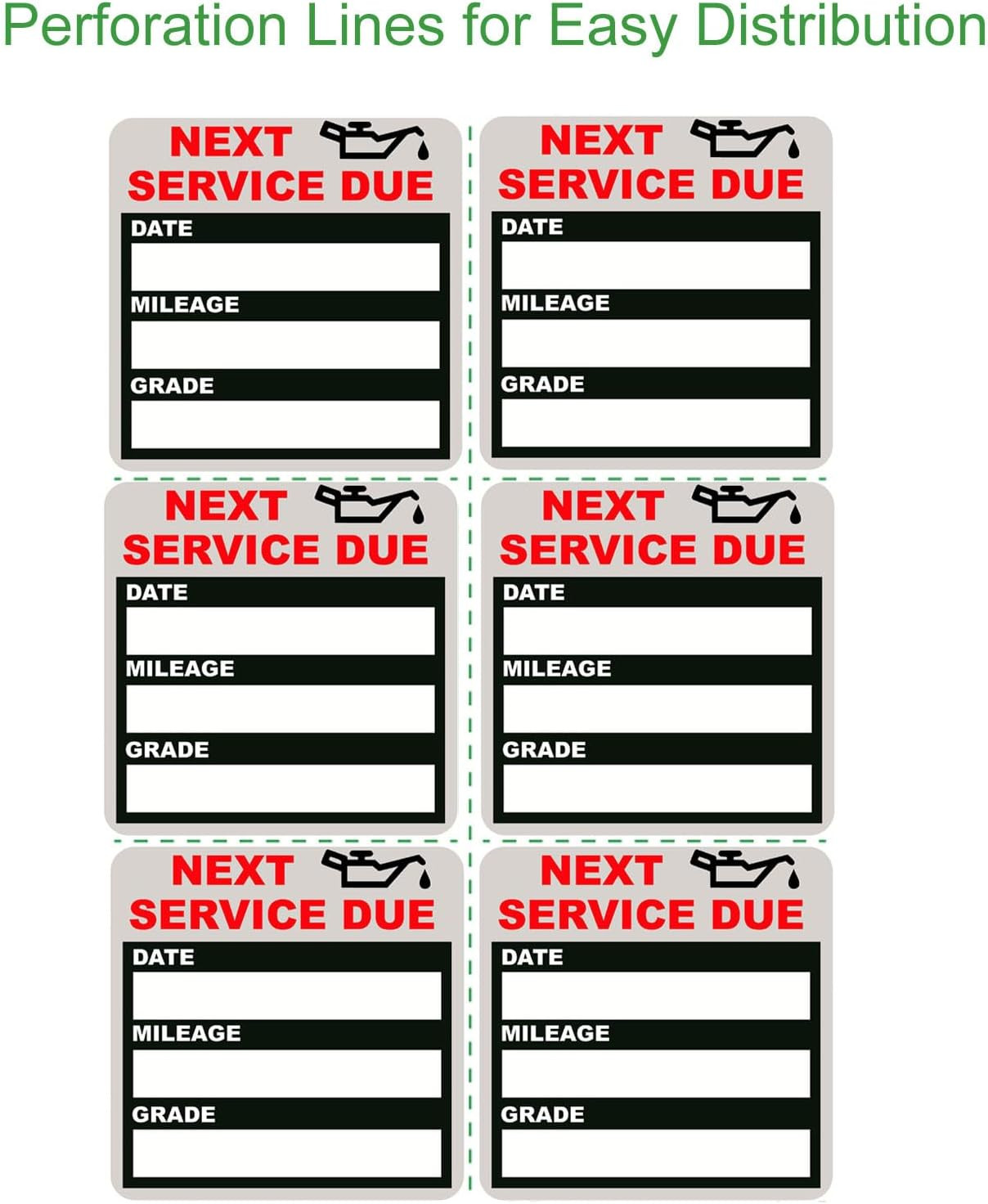 Oil Change Stickers Static Cling, 120Pcs 2X2 Inches Oil Change Reminder Sticker