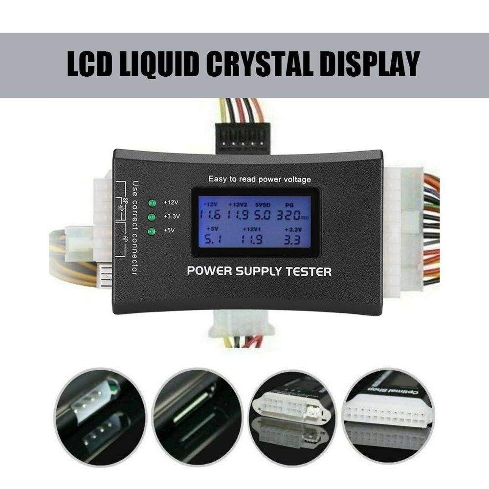 Computer PC Power Supply Tester with LCD Display, ATX default