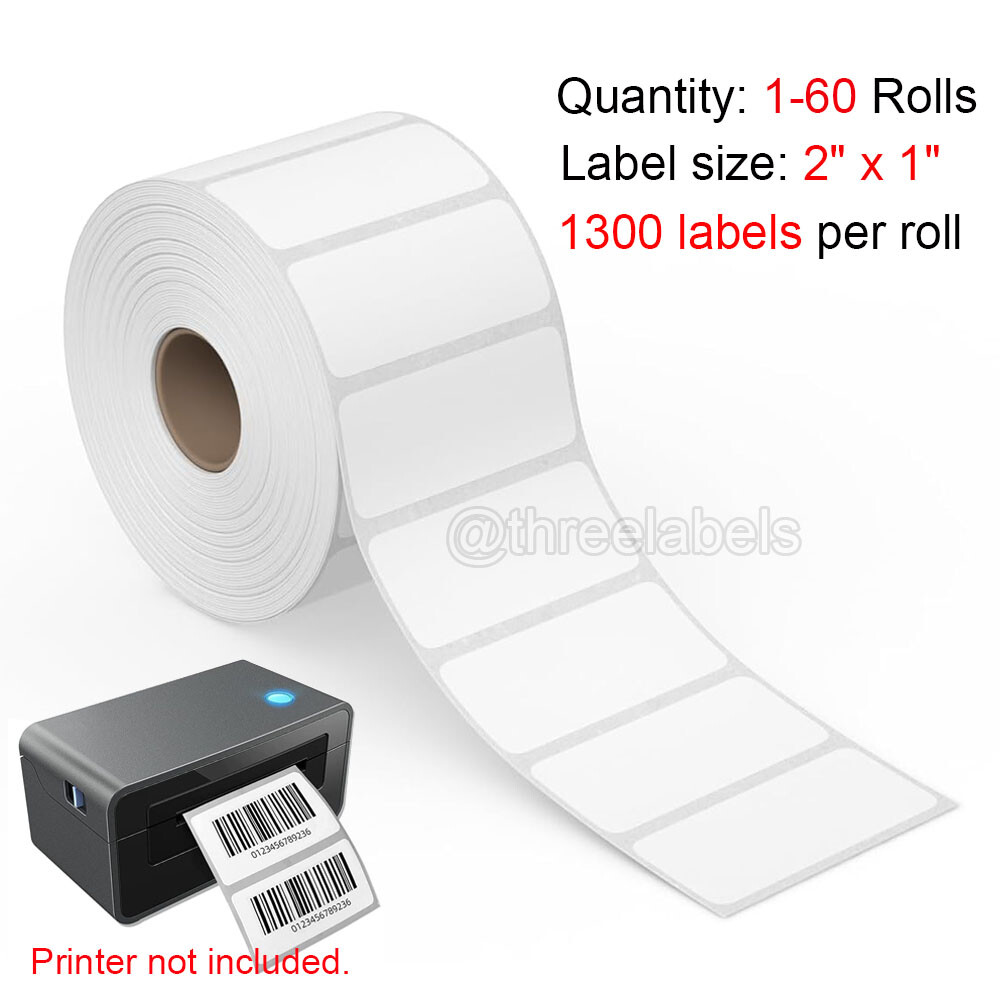 2"x1" Direct Thermal Labels Barcode Adhesive Shipping Sticker for Rollo & Zebra