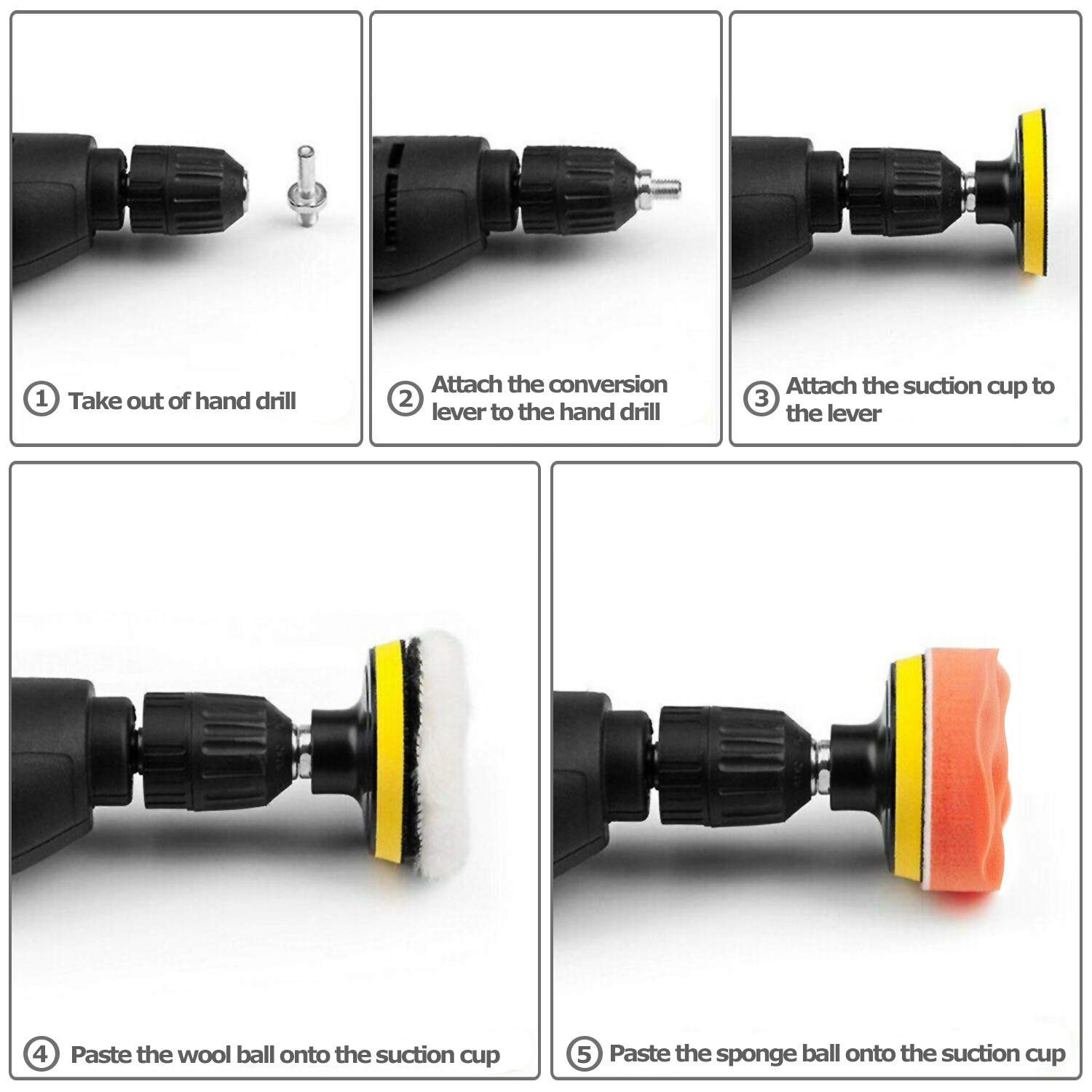 7 PCS 7 Inch Polishing Waxing Pad Sponge Buff Buffing Kit Set For Car Polisher