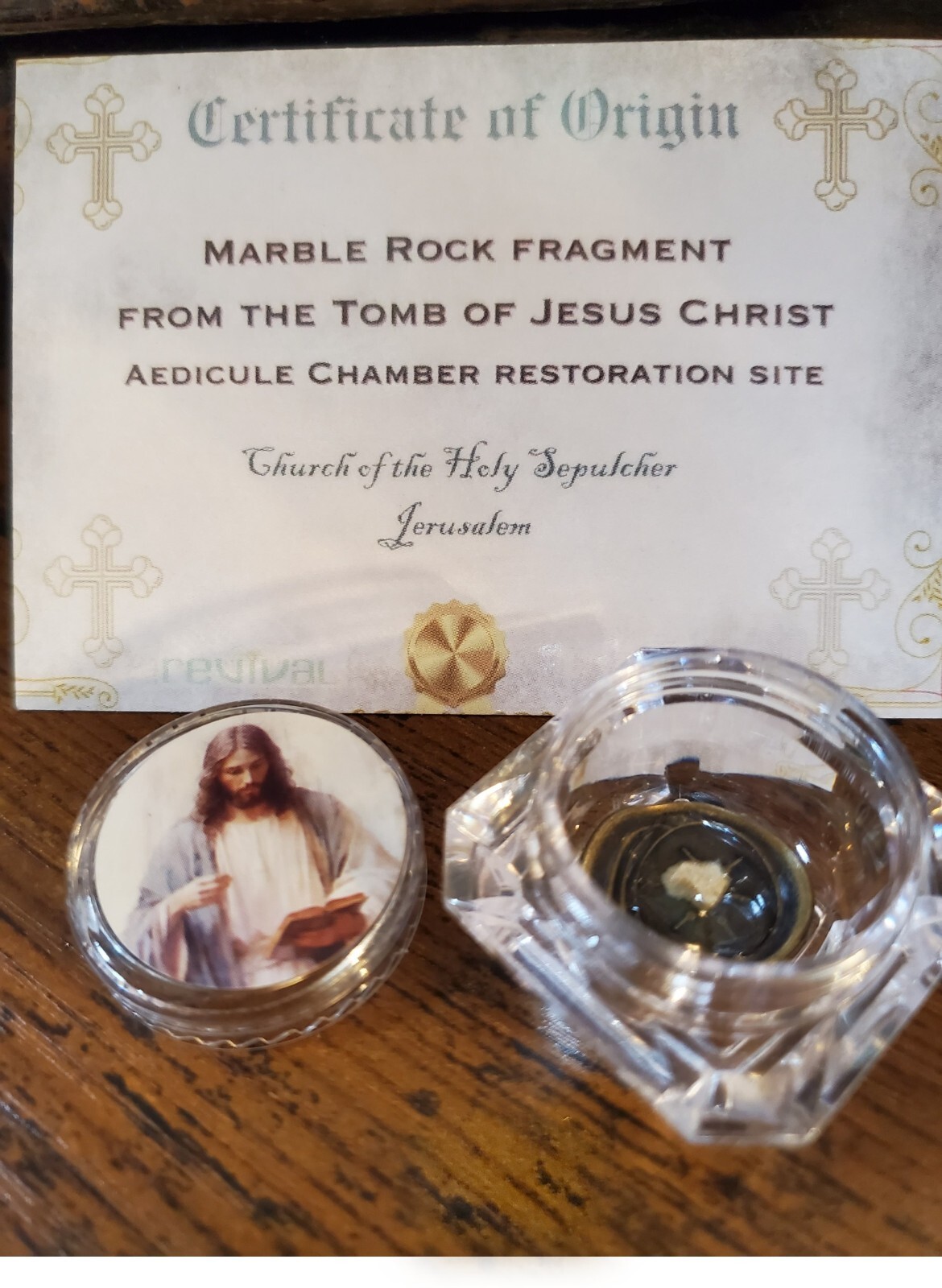 Tomb of Jesus Reliquary with Stone from Tomb of Jesus from Holy Sepulchre
