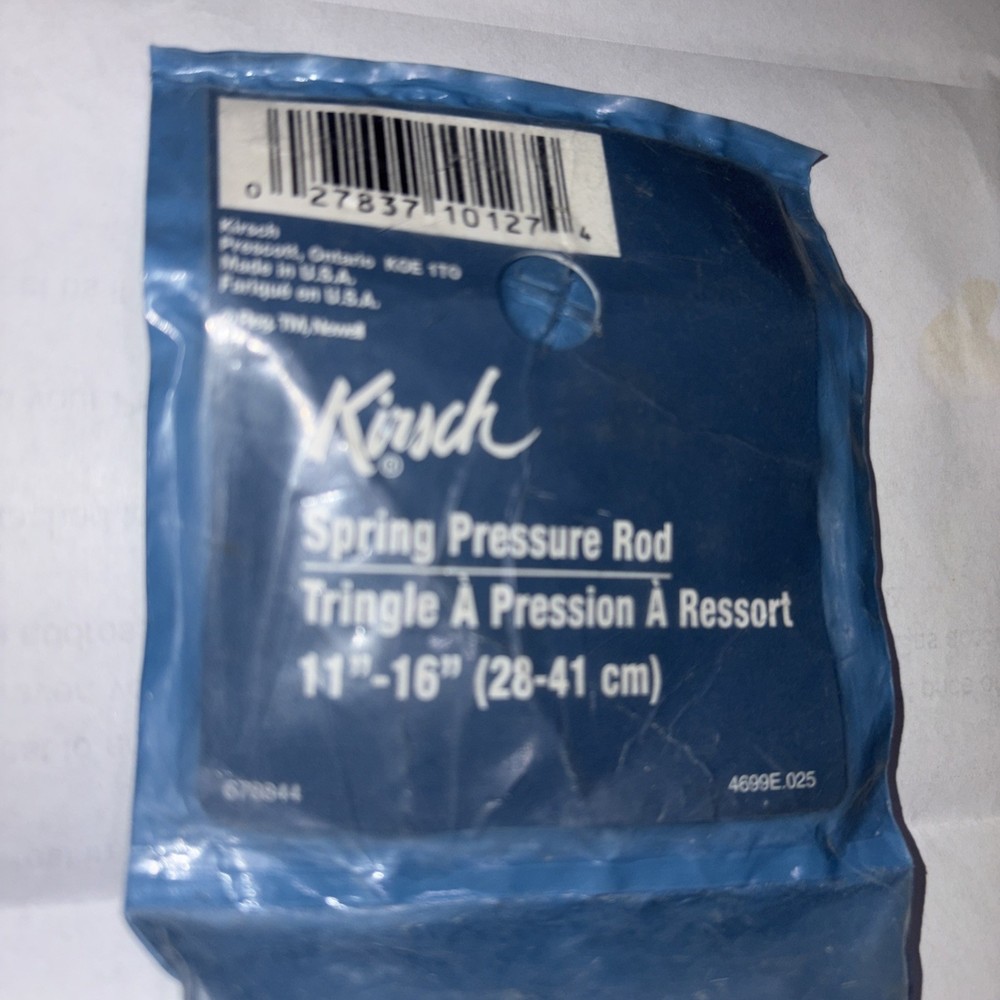 KIRSCH WHITE SPRING PRESSURE ROD