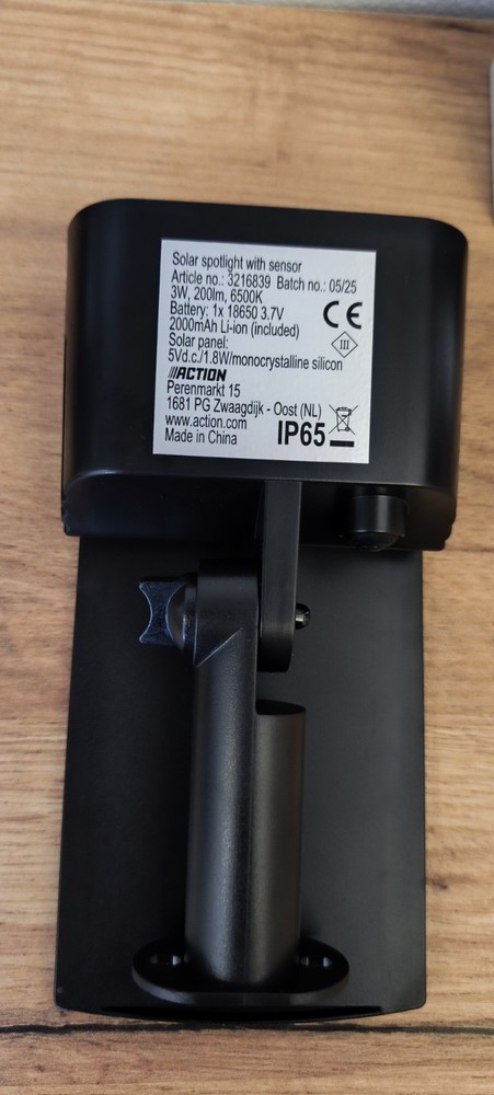 Outdoor LED spotlight light - solar panel - motion sensor IP65 6500k