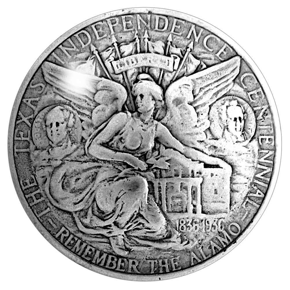 Texas Centennial Half Dollar Lady Liberty 1-1/4"