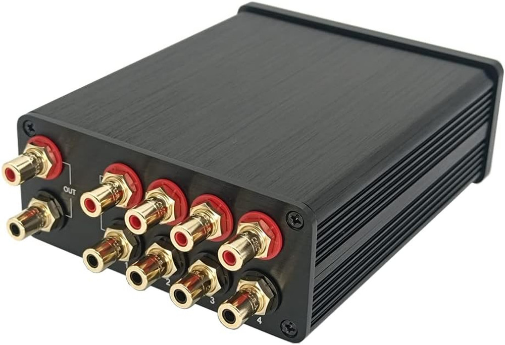 RCA Switch Stereo 4 in 1 Out Audio Signal Source Switcher Hifi Input Selector Sp
