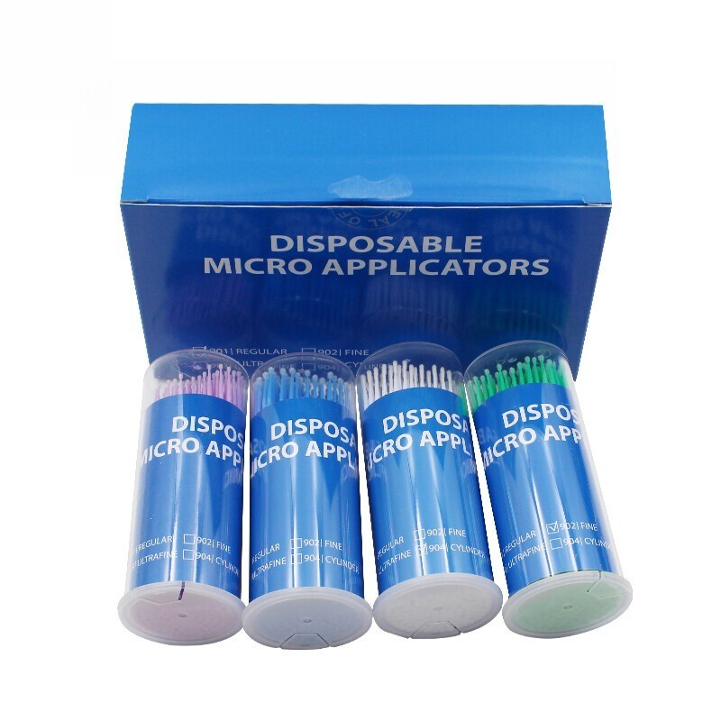 100×Dental Microbrush Disposable Bendable Applicators Tips Micro Brush Cleaning