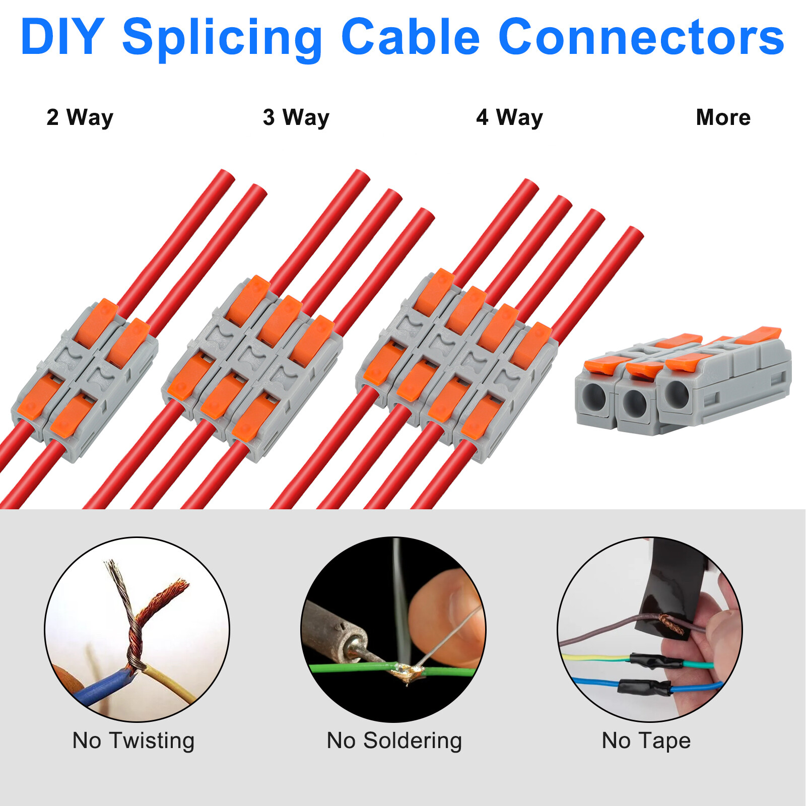 60pcs 1-in-1-Out Lever Wire Connectors Compact Electrical Splicing Kit