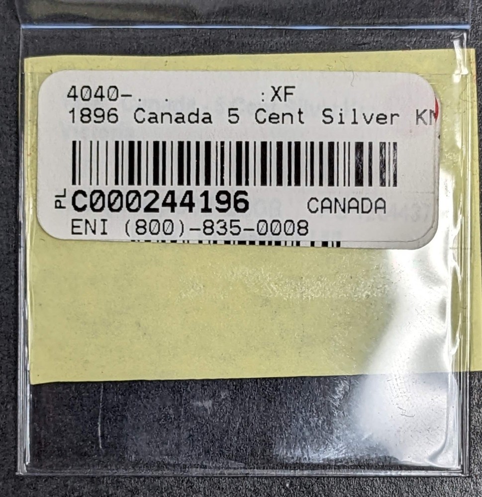 1896 Canada 5 Cent Silver Victoria