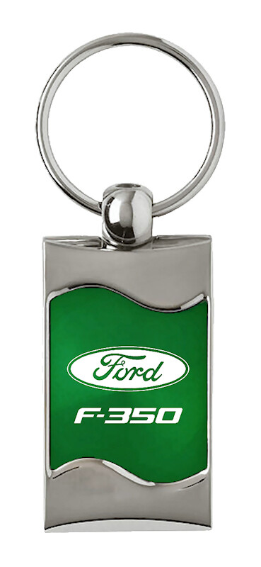 Ford F-350 Rectangular Wave Key Ring (Green)