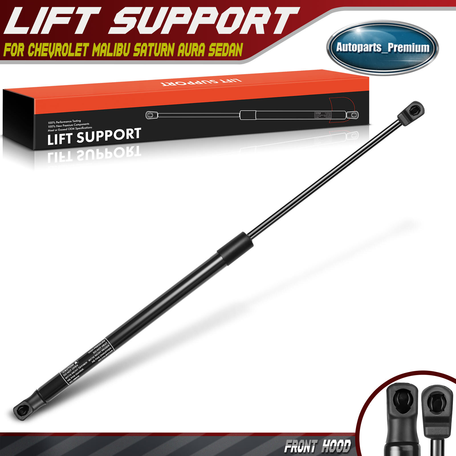 Front Hood Lift Supports Shock Struts for Chevrolet Malibu 2008-2012 Saturn Aura