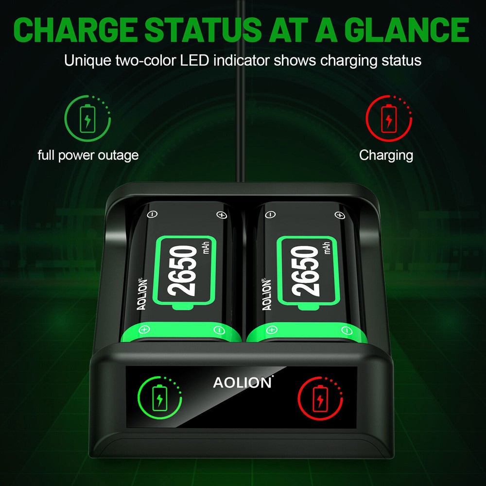 For XBOX ONE Controller Play Charging Dock + 2x Rechargeable Battery SHIP NOW
