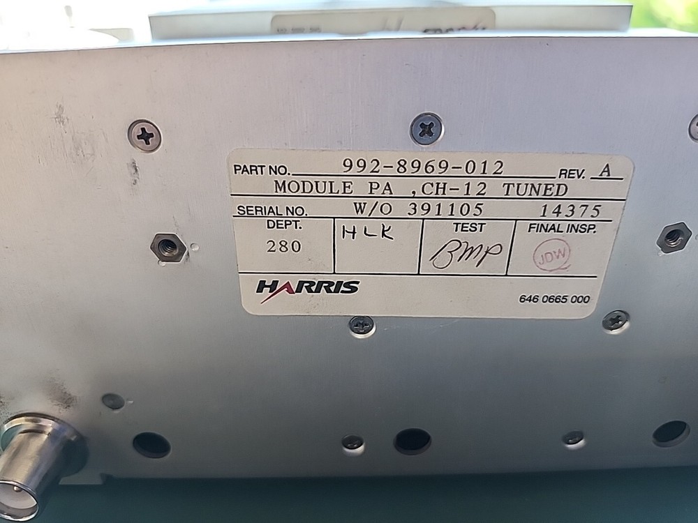 Amplifier Modules, VHF TV Transmitter (Harris Platinum) TUNED CH 12