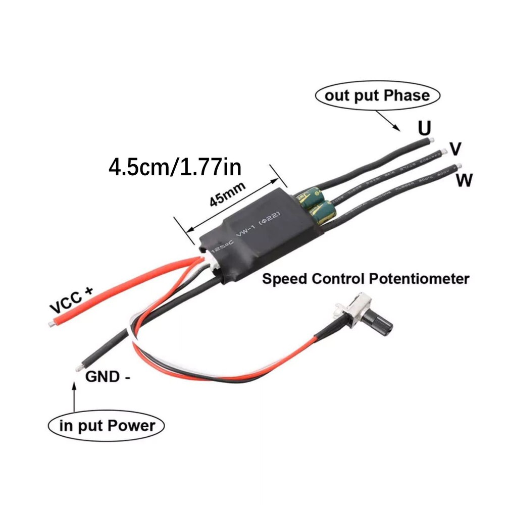 DC 200W 7-24V 2pcs 3-phase Brushless Motor Driver BLDC ESC Speed Controller