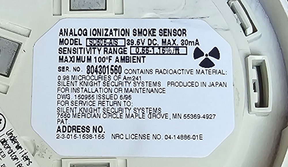 SILENT KNIGHT SD505-AIS : Ionization Smoke Detector