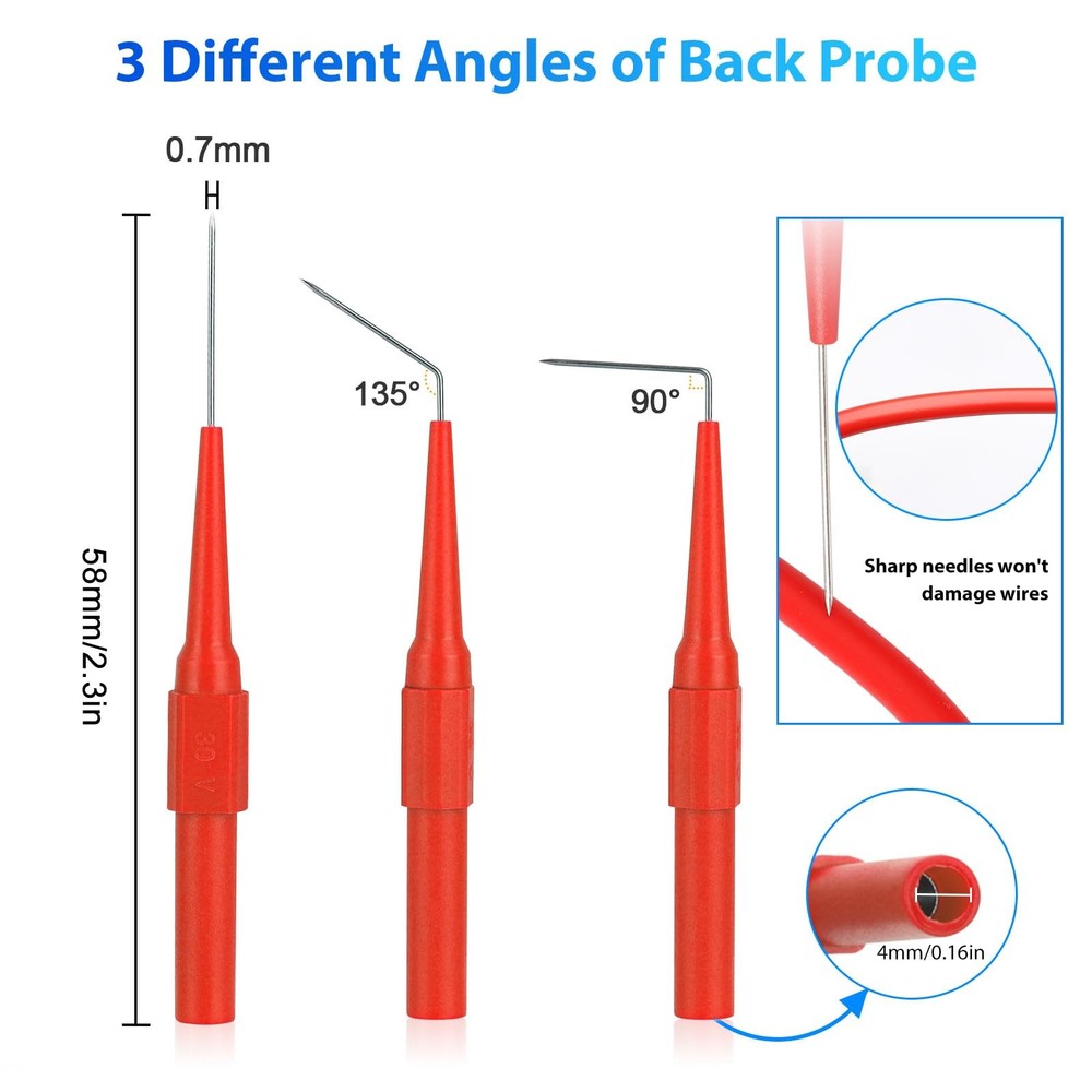 Linkstyle 25PCS Back Probe Kit, Multimeter Probes 25PCS: Multiple colors