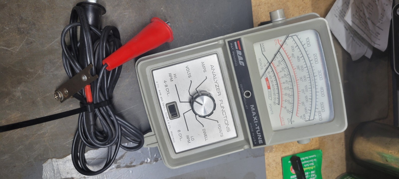 Vtg RAC MAXI-TUNE 4-8 CYL Engine IGNITION ANALYZER Dwell VOLT POINTS RPM