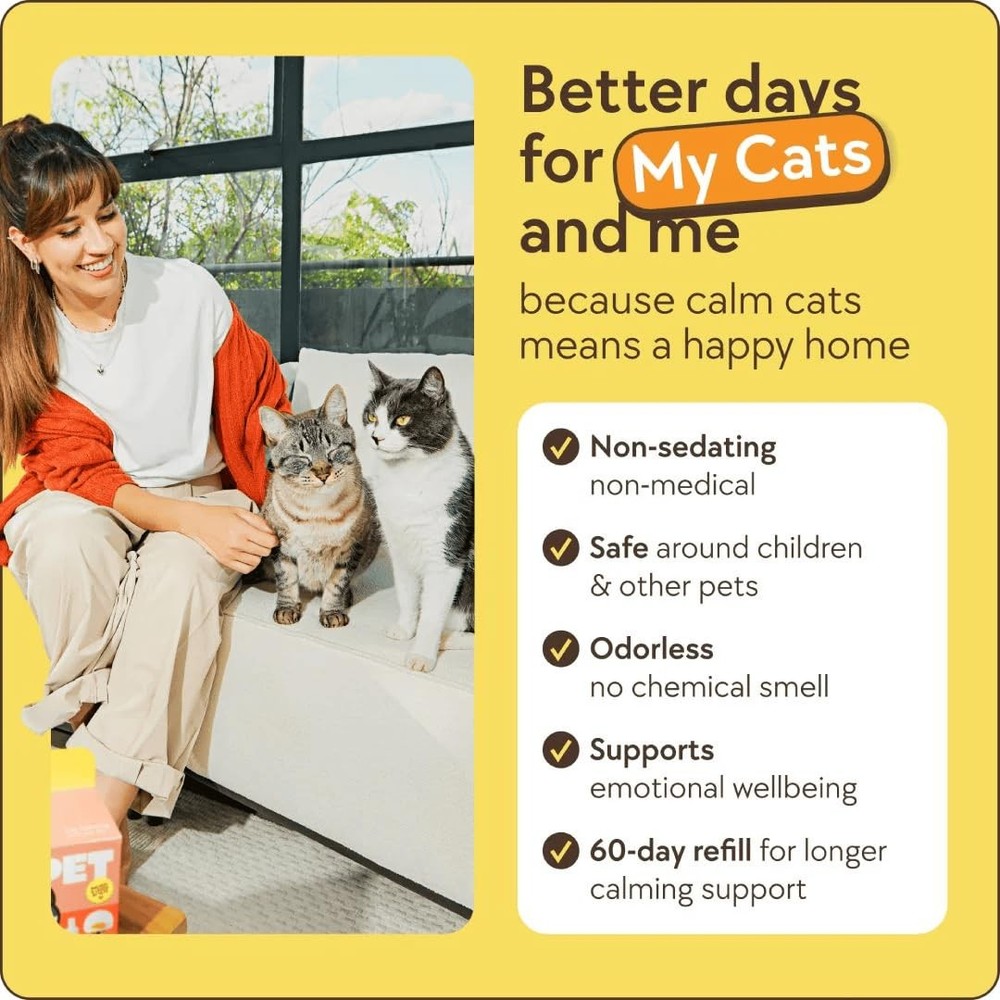 Cat Calming Diffuser Refill Kit (2-Pack, 60-Day Supply) – Cat Pheromone Refil...