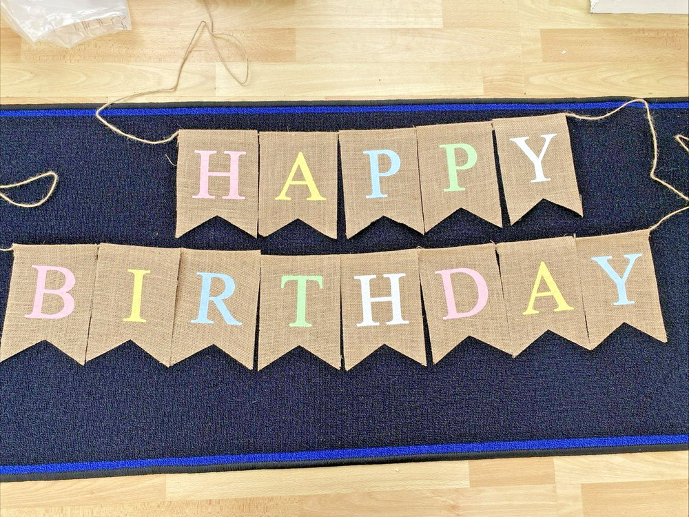 Happy Birthday Hessian Bunting Banner
