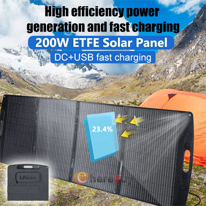 200W Portable Solar Panel Foldable with Carry Case for Power Station Waterproof