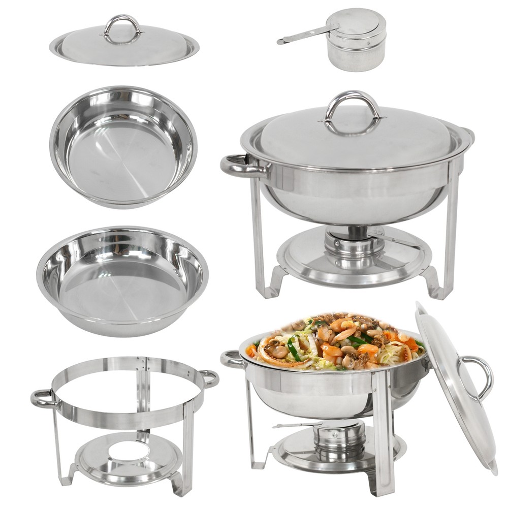 Lot 5~5 Quart Stainless Steel Rectangular Chafing Dish Full Size Buffet Catering