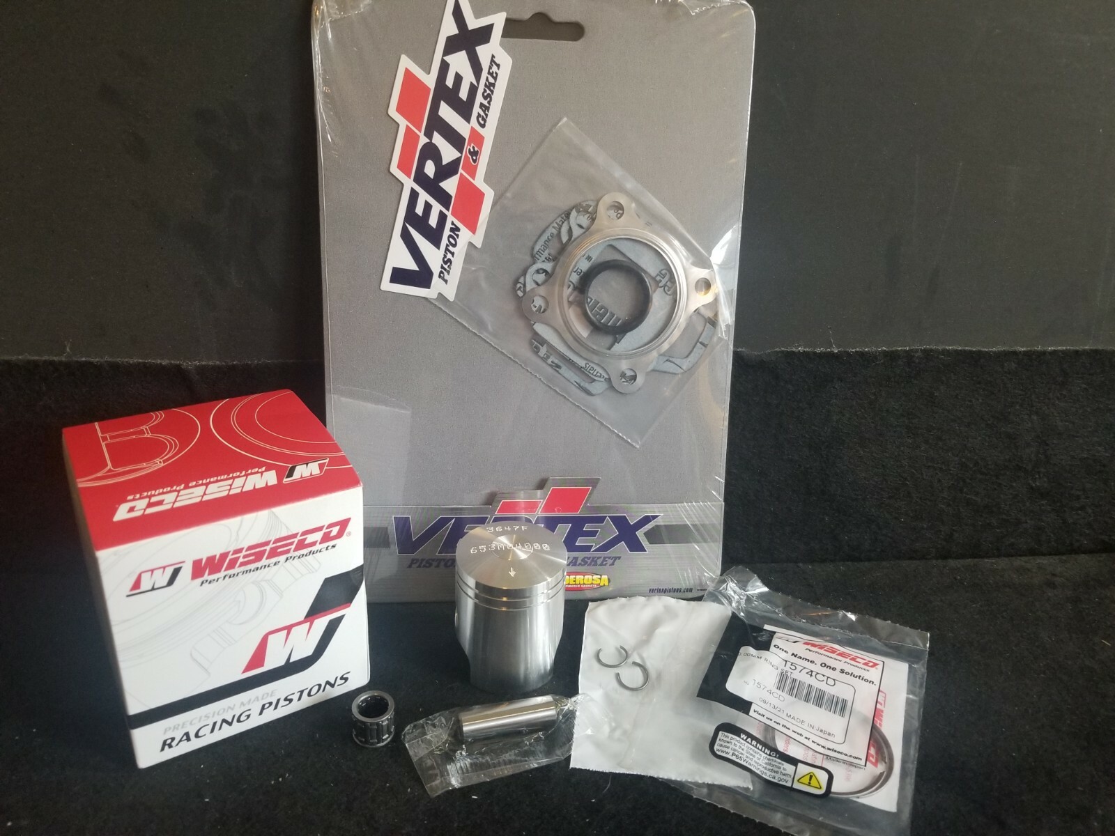 Yamaha PW50 Top End Rebuild Kit Wiseco Piston Vertex Gaskets Top End Bearing