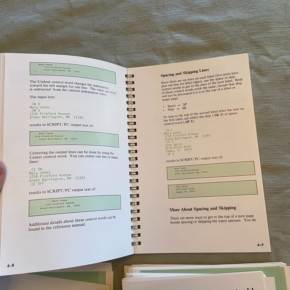 IBM Software Script/PC Book 1 2 3 1st Edition 1984 How To Quick Reference Manual
