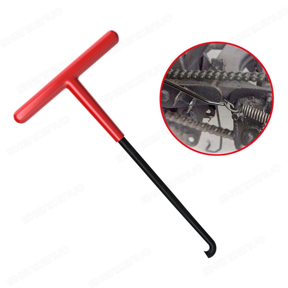 T-Shaped Exhaust Spring Puller with Rubber Grip - Essential Tool for Motorcycles