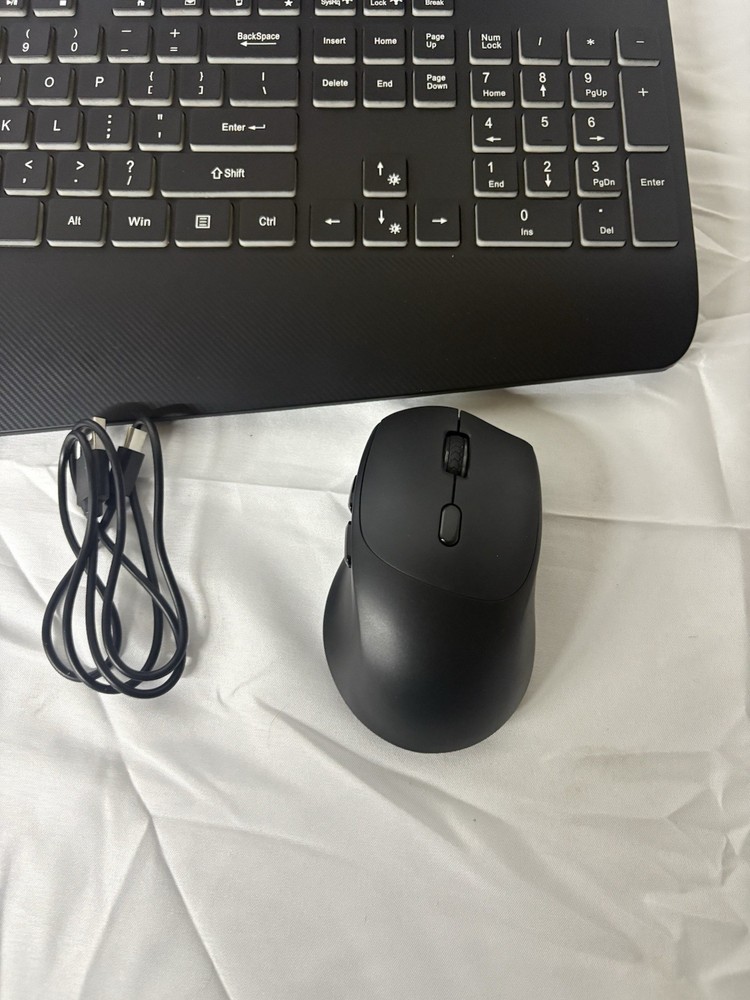 Sablute KL3PRO Wireless Backlit Keyboard & Mouse Bundle, Black, USB Receiver