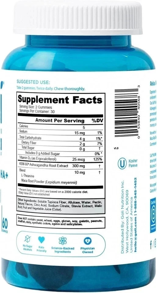 3 Bottles Goli Zero Sugar Best Seller Trio Set Gummies, 60 Counts Per Bottle