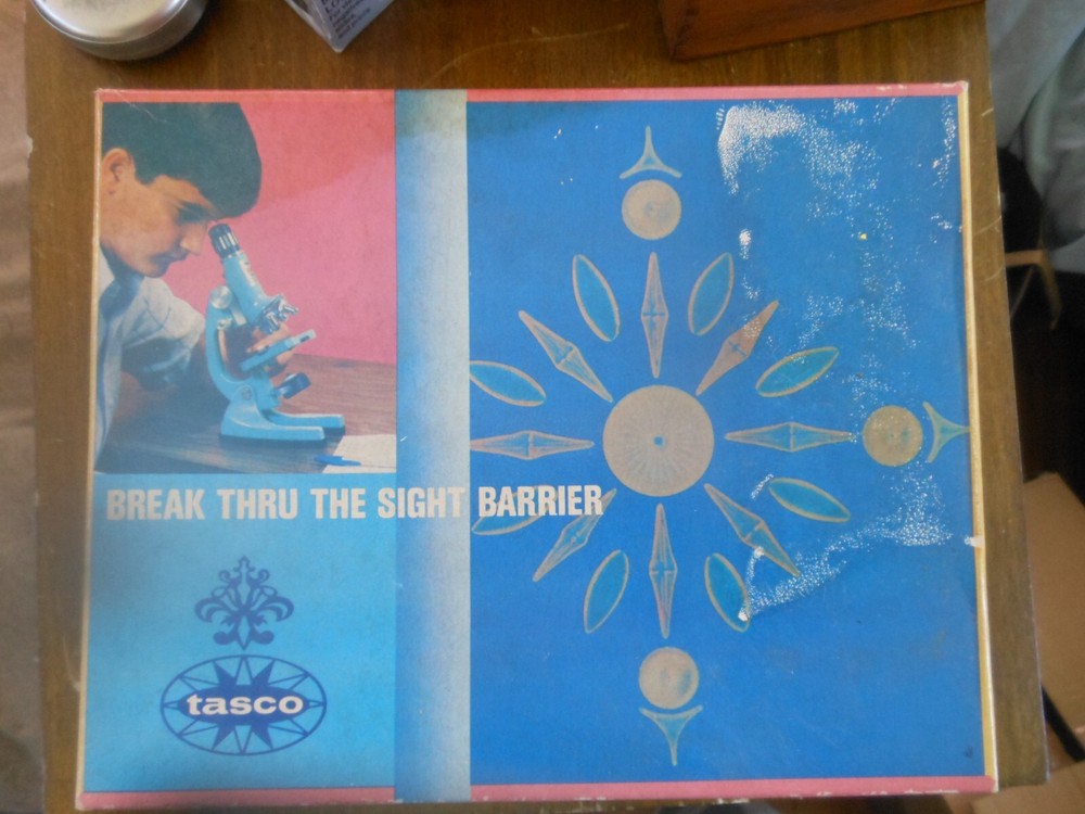 Vintage Tasco 450X Microscope Kit 75X 150X 450X Lighted Model #992