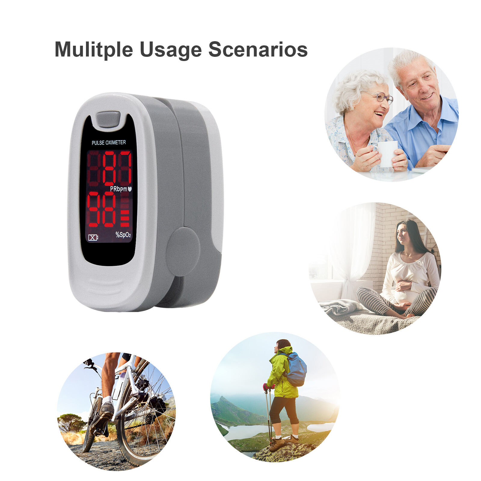 FDA CE Finger Pulse Oximeter Blood Oxygen Saturation Heart Rate SpO2 Monitor USA